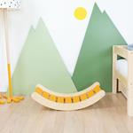 Tavola d''equilibrio Montessori ROKIT - legno massiccio - giallo-arancio
