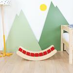 Tavola d''equilibrio Montessori ROKIT - legno massiccio - rosso