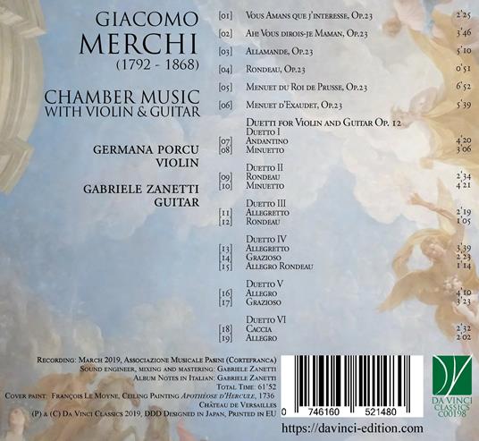 Musica da camera con violino e chitarra - CD Audio di Germana Porcu,Giacomo Merchi - 2