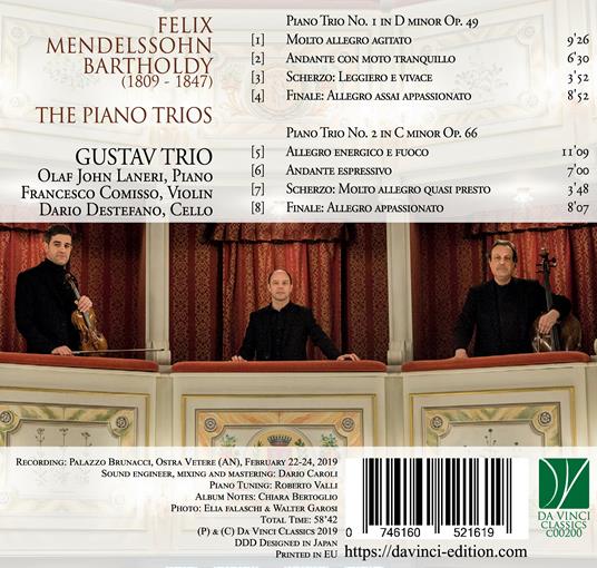 The Piano Trios - CD Audio di Felix Mendelssohn-Bartholdy,Gustav Trio - 2