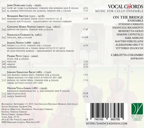 Vocal Chords. Music for Cello Ensemble - CD Audio di On the Bridge Ensemble - 2