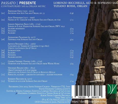 Passato-Presente. Contemporary Sax & Organ Music - CD Audio di Lorenzo Ricchelli - 2