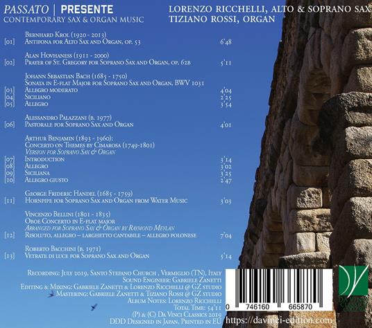 Passato-Presente. Contemporary Sax & Organ Music - CD Audio di Lorenzo Ricchelli - 2