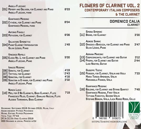 Flowers of Clarinet vol.2 - CD Audio di Domenico Calia - 2