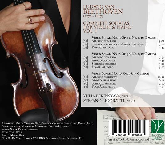 Complete Violin Sonatas - CD Audio di Ludwig van Beethoven,Yulia Berinskaya - 2