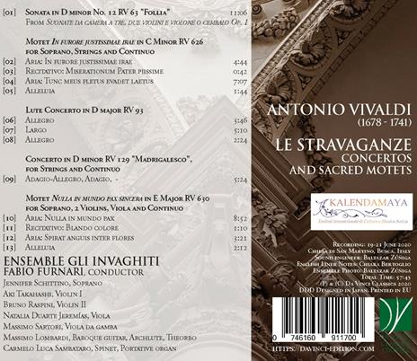 Le Stravaganze - Concerti - Mottetti sacri - CD Audio di Antonio Vivaldi,Ensemble Gli Invaghiti - 2