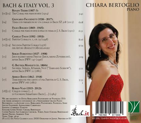Bach & Italy vol.3 - CD Audio di Johann Sebastian Bach,Chiara Bertoglio - 2