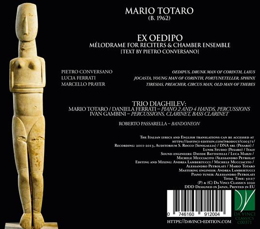 Ex Oedipo - CD Audio di Mario Totaro - 2