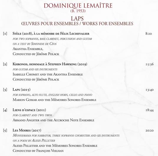 Laps - CD Audio di Dominique Lemaitre - 2