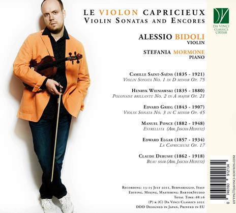 Le Violon Capricieux. Violin Sonatas and Encores - CD Audio di Alessio Bidoli - 2