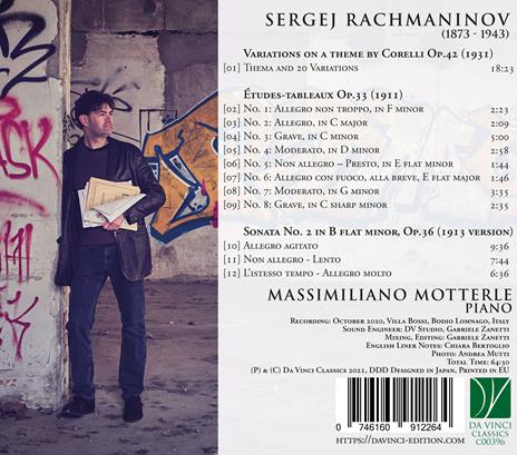 Variations on a Theme by Corelli op.42 - CD Audio di Sergei Rachmaninov,Massimiliano Motterle - 2
