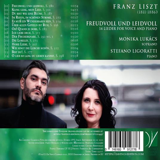 Freudvoll Und Leidvoll, 14 Lieder - CD Audio di Franz Liszt - 2
