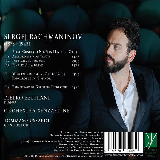 Piano Concerto n.3 - CD Audio di Sergei Rachmaninov,Pietro Beltrani - 2