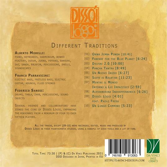 Different Traditions - CD Audio di Paolo Fresu,Dissoi Logoi - 2