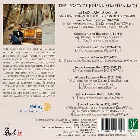The Legacy of Johann Sebastian Bach - CD Audio di Johann Sebastian Bach,Christian Tarabbia - 2