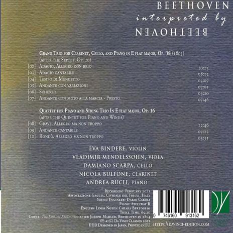 Beethoven Interpreted by Beethoven. Clarinet Trio op.38 - Piano Quartet n.16 - CD Audio di Ludwig van Beethoven,Andrea Rucli - 2