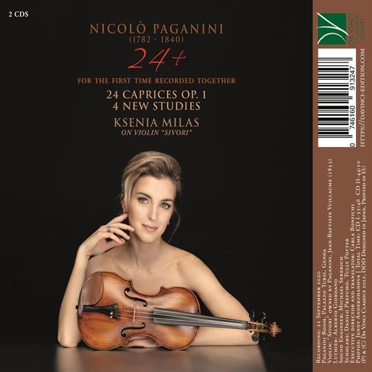 24+ (24 Caprices op.1 - 4 New Studies) - CD Audio di Niccolò Paganini,Ksenia Milas - 2