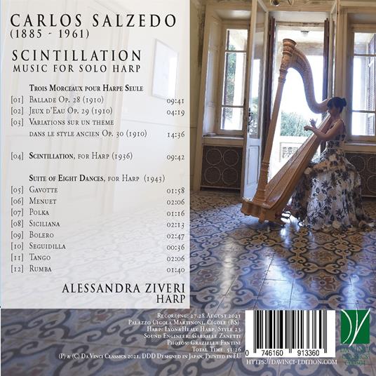 Scintillation, Music for Solo Harp - CD Audio di Carlos Salzedo,Alessandra Ziveri - 2