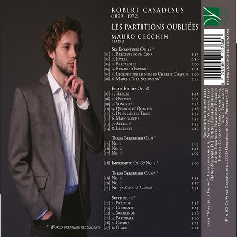 Robert Casadesus Les Partitions Oubli? - CD Audio di Robert Casadesus,Mauro Cecchin - 2