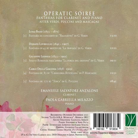 Operatic Soirée. Fantasias for Clarinet - CD Audio di Emanuele Salvatore Anzalone - 2