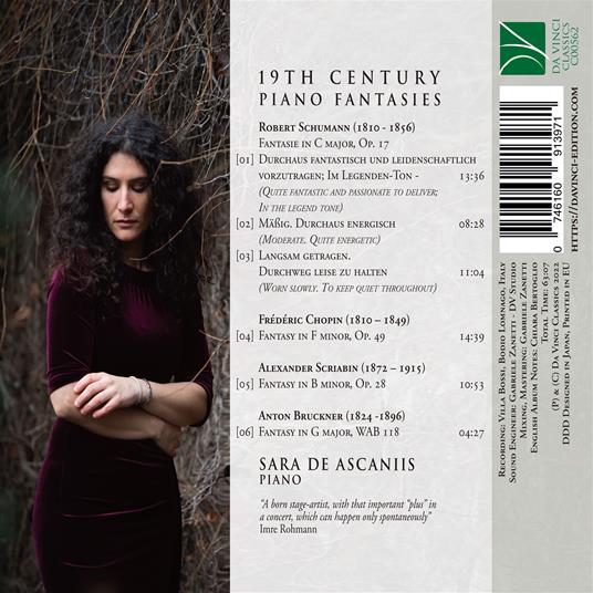 19th Century Piano Fantasies - CD Audio di Sara De Ascanis - 2