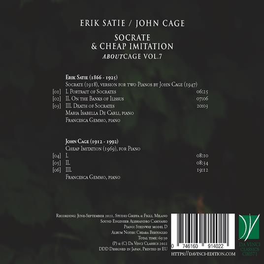 Aboutcage Vol. 7 - CD Audio di Erik Satie,John Cage - 2
