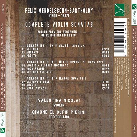 Complete Violin Sonatas - CD Audio di Felix Mendelssohn-Bartholdy - 2