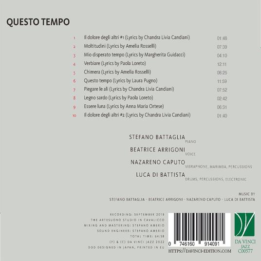Questo tempo - CD Audio di Stefano Battaglia - 2