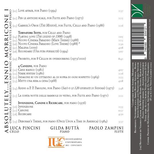 Absolutely-Morricone I. Arrangiamenti per violoncello, flauto e pianoforte - CD Audio di Ennio Morricone - 2