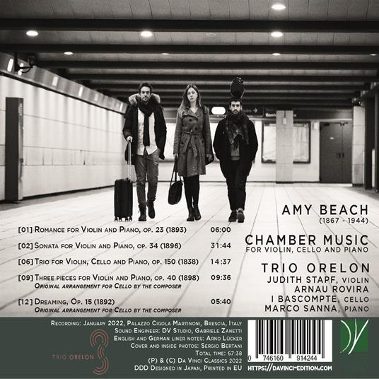 Chamber Music for Violin, Cello and Piano - CD Audio di Amy Beach,Trio Orelon - 2
