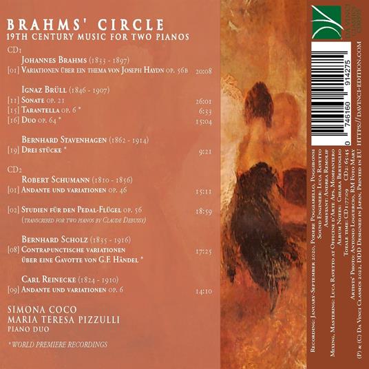 Brahms' Circle. 19th Century Music For Two Pianos - CD Audio di Johannes Brahms - 2