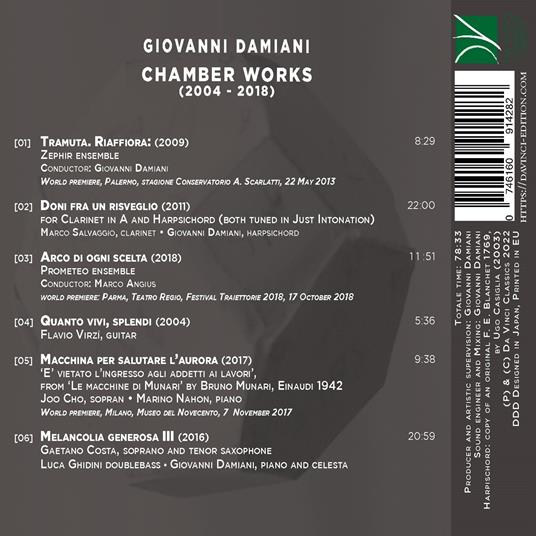 Chamber Works - CD Audio di Giovanni Damiani,Zephir Ensemble - 2