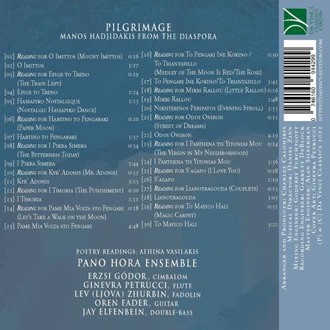 Pilgrimage. Manos Hadjidakis From The Diaspora - CD Audio di Pano Hora Ensemble - 2