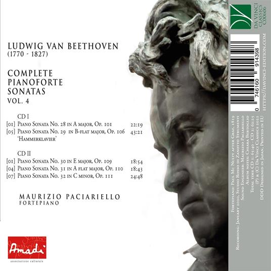 Complete Pianoforte Sonatas Vol.4 - CD Audio di Ludwig van Beethoven,Maurizio Paciariello - 2