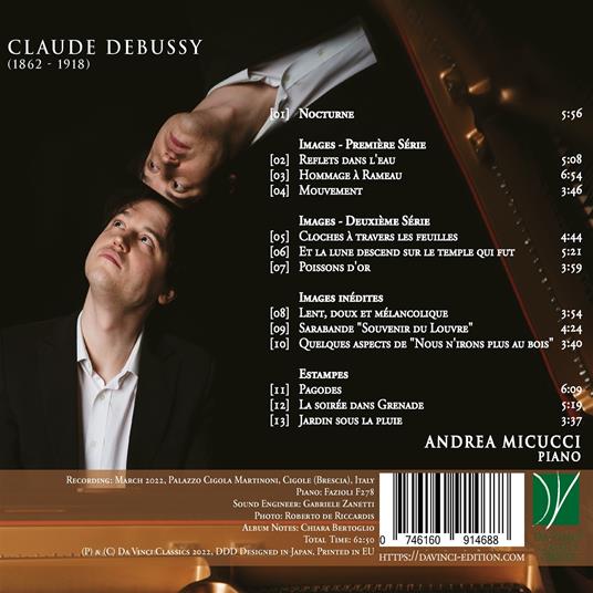 Images (Premiére et Deuxiéme Serie) - Estampes - Nocturnes - CD Audio di Claude Debussy,Andrea Micucci - 2