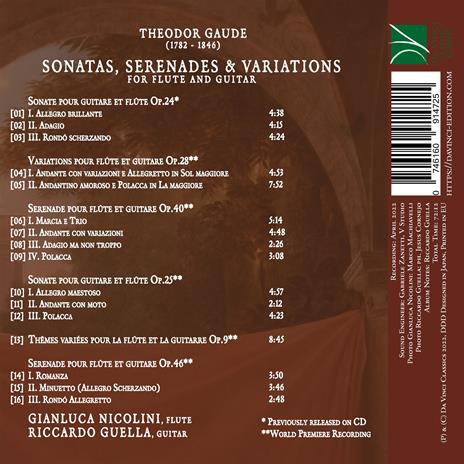 Sonatas, Serenades & Variations for flaute and Guitar - CD Audio di Theodor Gaude - 2