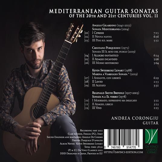 Mediterranean Guitar Sonatas Of The 20th and 21th Centuries vol.2 - CD Audio di Andrea Corongiu - 2