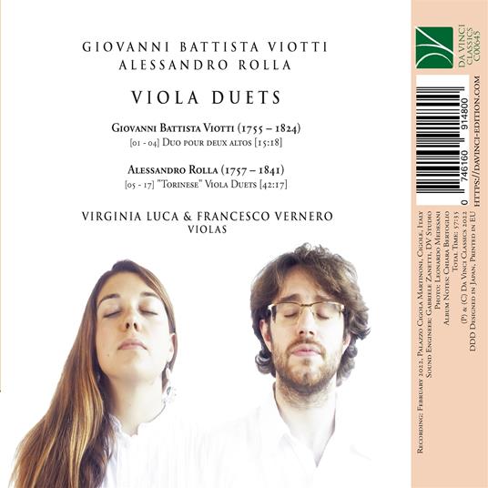Viola Duets - CD Audio di Alessandro Rolla,Giovanni Battista Viotti - 2