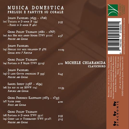 Musique Domestique. Préludes et partitas sur choral - CD Audio di Michele Chiaramida - 2