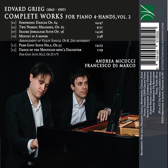 Complete Works for Piano - CD Audio di Edvard Grieg,Francesco Di Marco - 2
