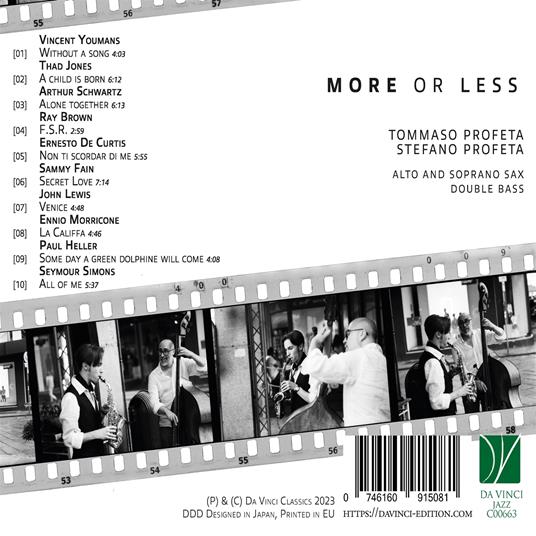 More Or Less - CD Audio di Tommaso Profeta - 2