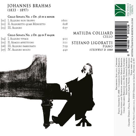 Cello Sonatas - CD Audio di Johannes Brahms,Matilda Colliard - 2