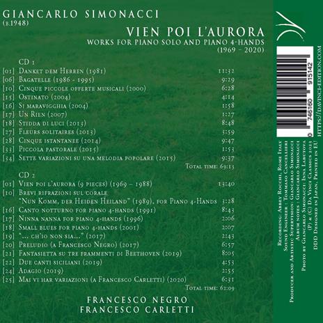 Vien poi l'aurora - CD Audio di Giancarlo Simonacci,Francesco Negro,Francesco Carletti - 2