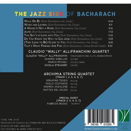 The Jazz Side Of Bacharach - CD Audio di Claudio Allifranchini - 2