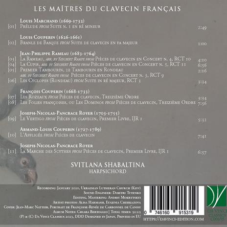 Les maîtres du clavecin français - CD Audio di Svitlana Shabaltina - 2