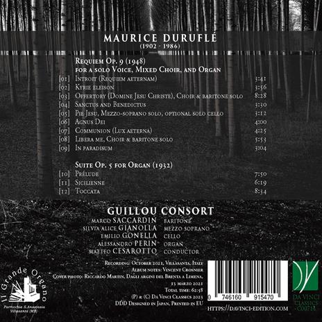 Requiem Op.9 - Suite Op.5 - CD Audio di Maurice Duruflé,Guillou Consort - 2