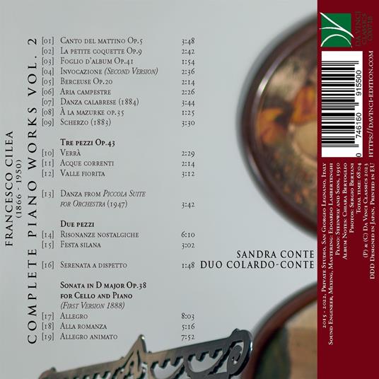 Complete Piano Works II - CD Audio di Francesco Cilea,Sandra Conte - 2