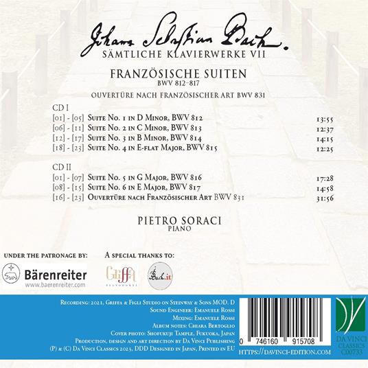 Les Suites Françaises - CD Audio di Johann Sebastian Bach,Pietro Soraci - 2