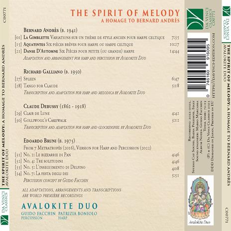 The Spirit Of Melody. A Homage To Bernard Andres - CD Audio di Avalokite Duo - 2