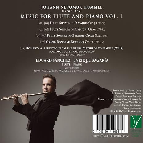 Music for Flute and Piano vol.1 - CD Audio di Johann Nepomuk Hummel,Eduard Sanchez - 2